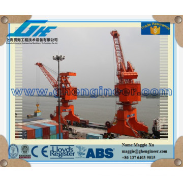 electric motor double winch mobile marine portal crane